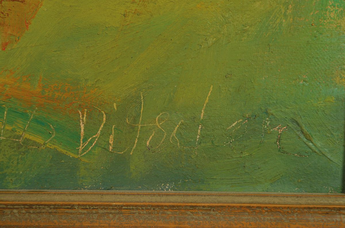 Detail a: Otto Ditscher, 1903-1987 Neuhofen, Landschaft am Altrhein, Öl/Lwd, rechts unten signiert, expressive Malweise mit breitem Pinselduktus, ca. 60x80cm, ...