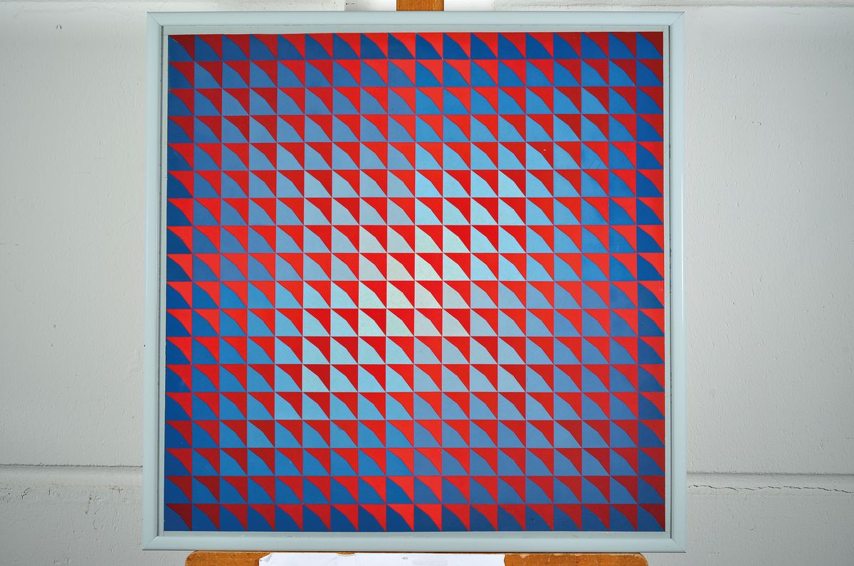 Detail k: Klaus Wendel, 1935 Wollmesheim-2005, Studium an der Akademie Karlsruhe bei Karl Hubbuch, hier: Ohne Titel, entstanden um 1969, Öl/Malkarton ...