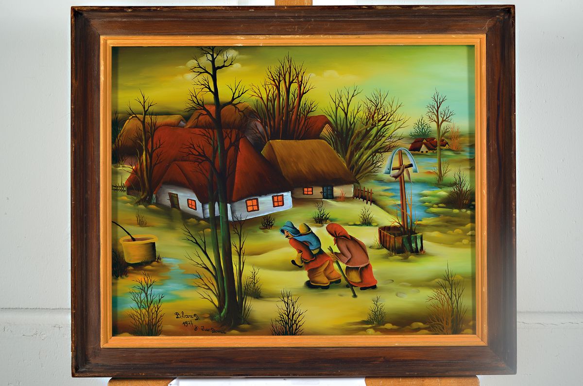 Detail k: Dragan Bobovec, geb. 1950 Gola/Kroatien, bekannter Vertreter der naiven Kunst, verzeichnet in N. Tomasevic: Yugoslav Naive Art, zahlreiche auch ...