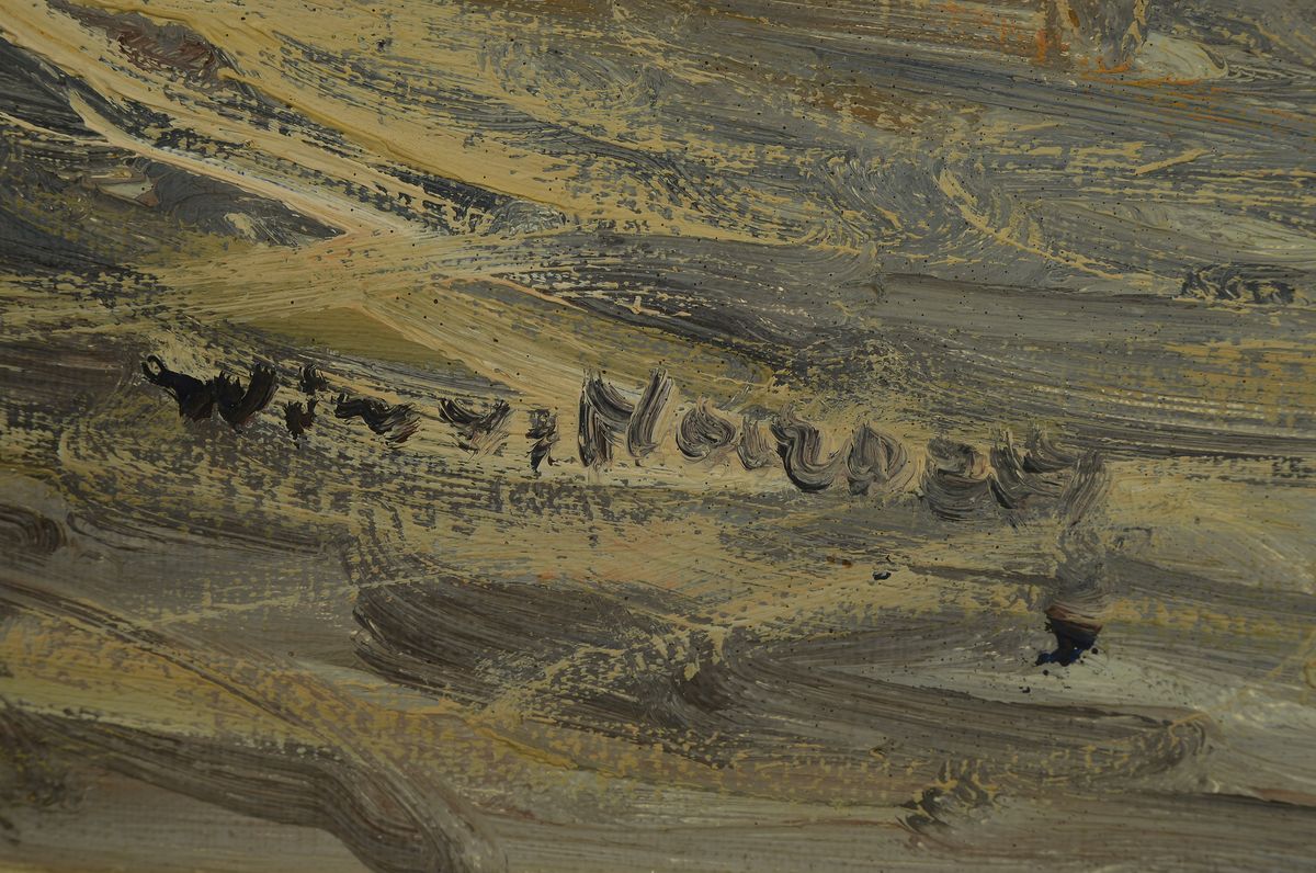 Detail a: Wim van Norden, 1917-2001, Fischerboote vor der Küste, Öl/Lwd, rechts unten signiert, ca. 50x70cm