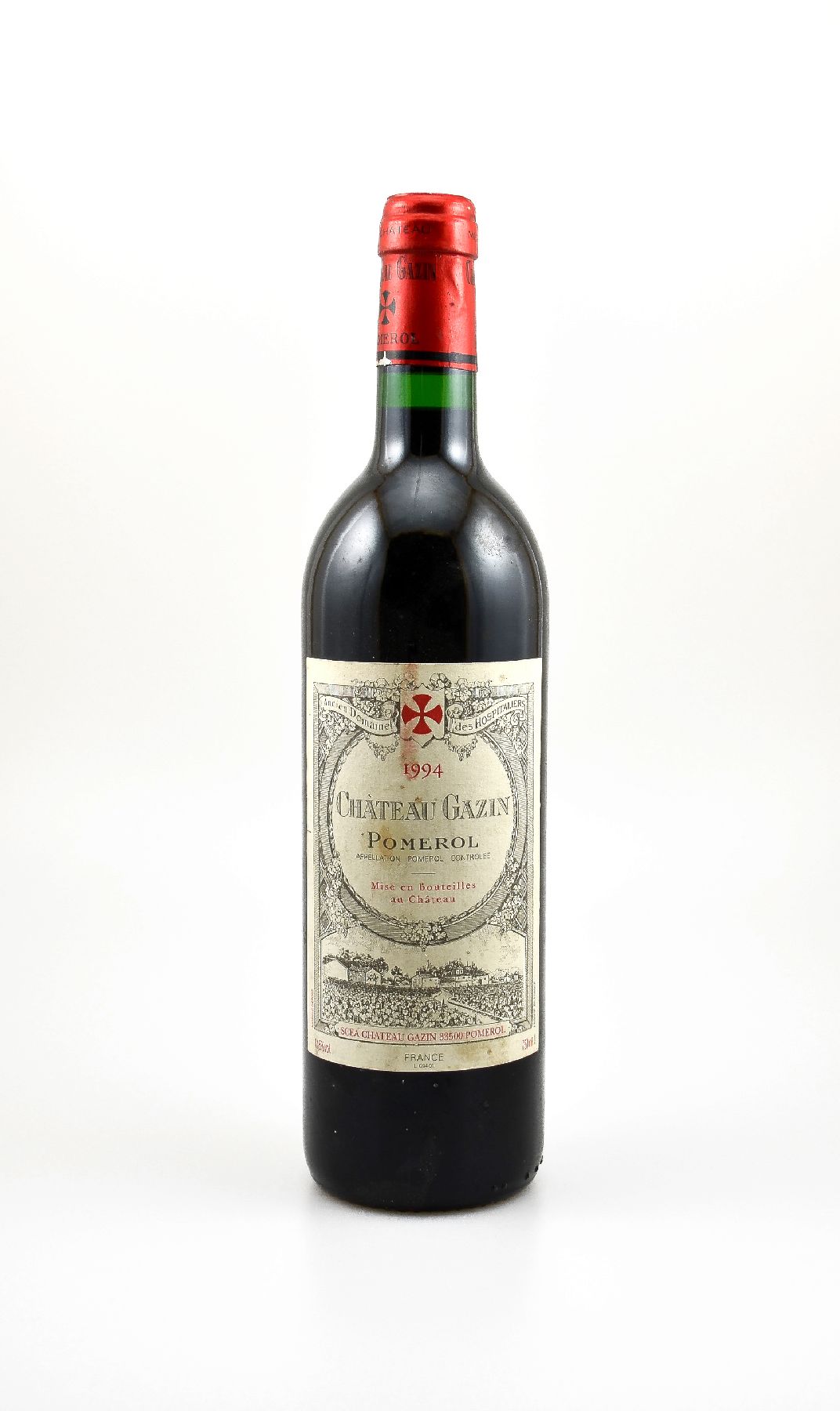 1 Flasche 1994 Chateau Gazin, Pomerol, ca. 75 cl, 12,5 % Vol., Füllstand: into neck, Etikett min. beschmutzt, unverkostet, Provenienz: Aus einer ...
