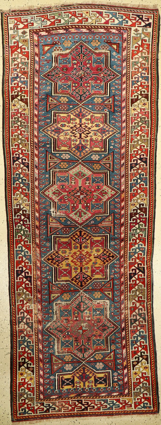Schirwan antik, Kaukasus, 19.Jhd., Wolle auf Wolle, ca. 270 x 103 cm, EHZ: 4-5