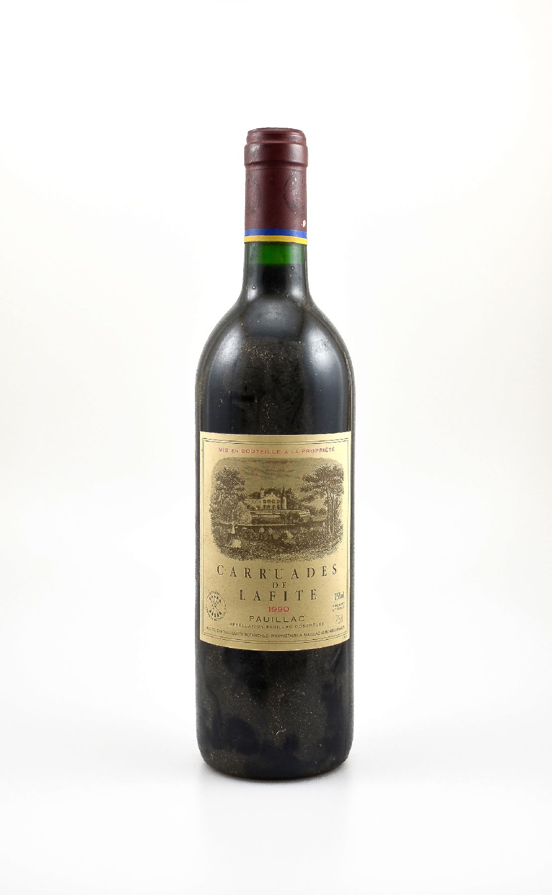 3 Flaschen 1990 Carruades de Lafite, Pauillac, 2. Wein von Chateau Lafite Rothschild, je ca. 75 cl, 12,5 % Vol., Füllstände: je into neck, gute ...