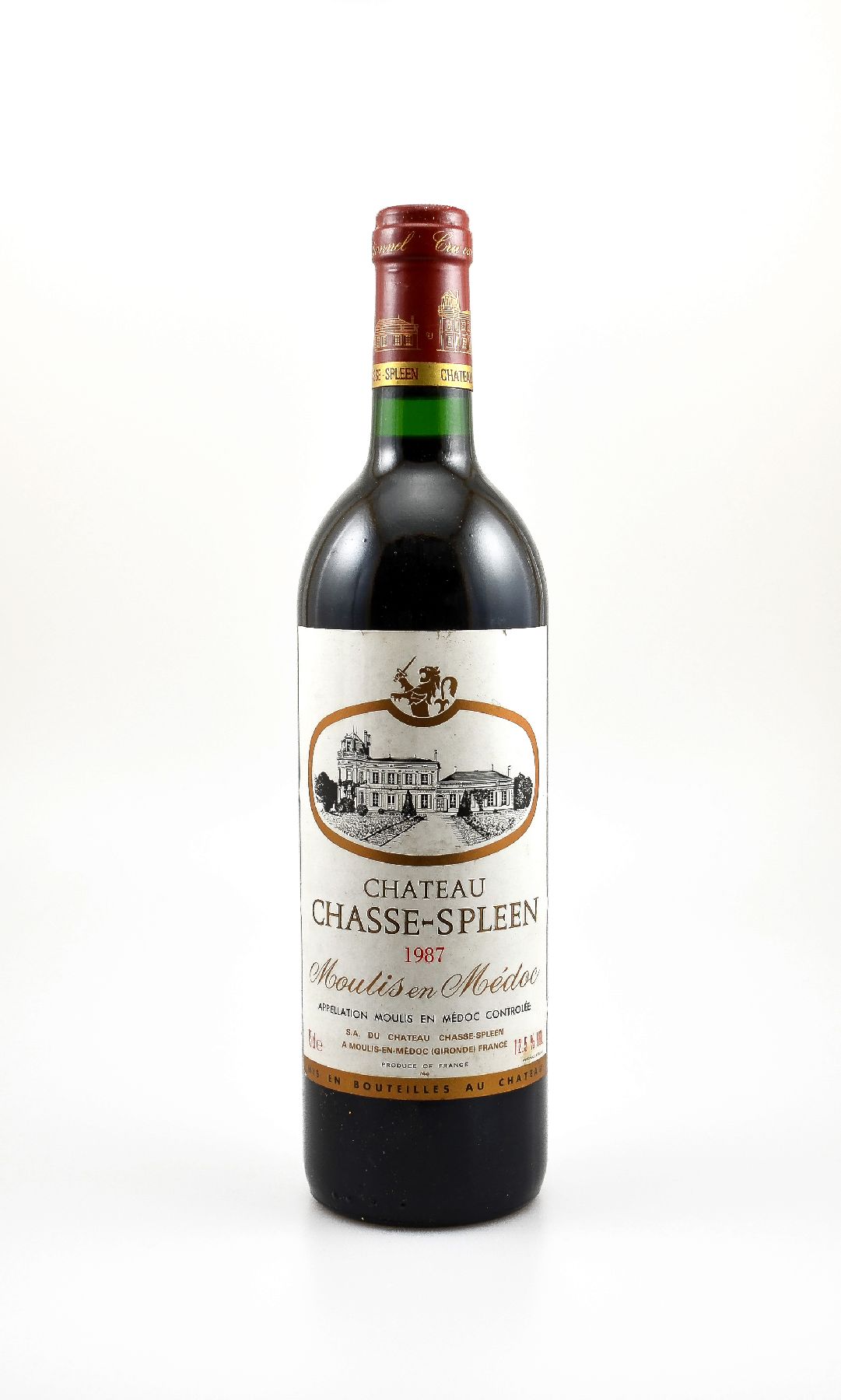 2 Flaschen 1987 Chateau Chasse-Spleen, Moulis-en-Medoc, je ca. 75 cl, 12,5 % Vol., Füllstände: je ca. into neck, gute Erhaltungszustände, ...
