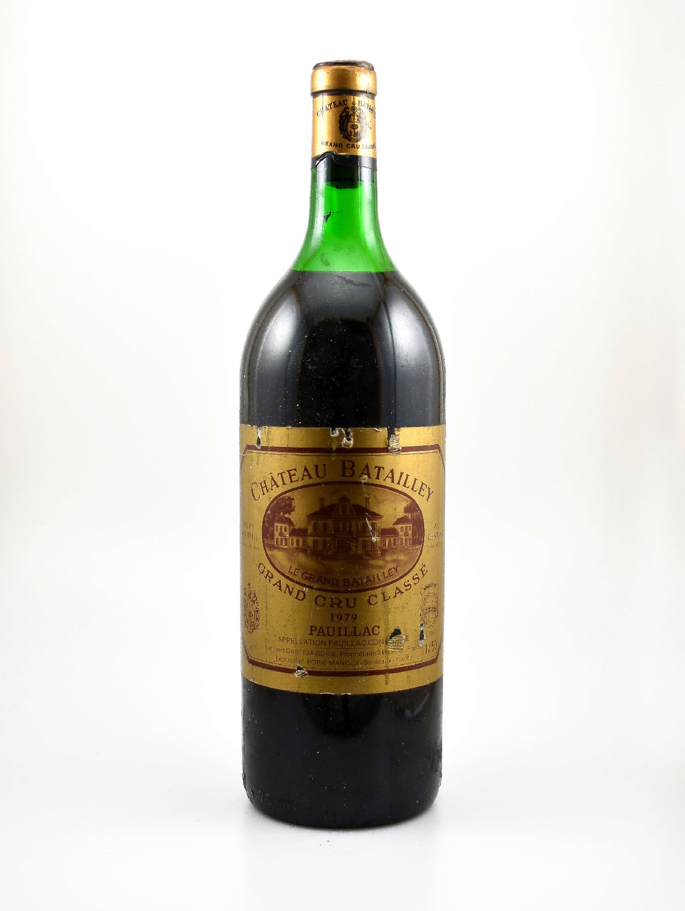 1 Magnumflasche 1979 Chateau Batailley, Pauillac, Grand Cru Classe, ca. 150 cl, Füllstand: ca. upper mid shoulder, Etikett besch., unverkostet, ...