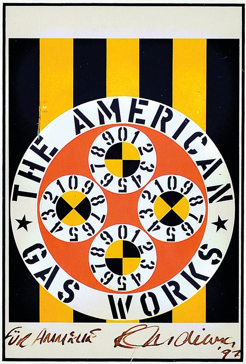 Robert Indiana, geb. 1928, Farbserigraphie, sign., dat. 97, unter Glas gerahmt, Motiv ca. 15x10 cm, gesamt ca. 45x35 cm