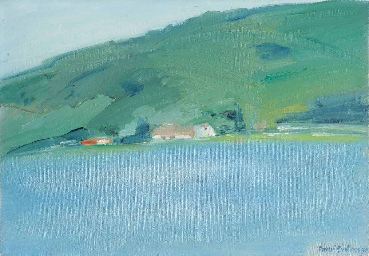 Basri Erdem, zeitgen. zypriotischer Landschaftsmaler, Küstenlandschaft, Öl/LWd, rechts unten signiert und dat. 1990, ca. 35x50cm