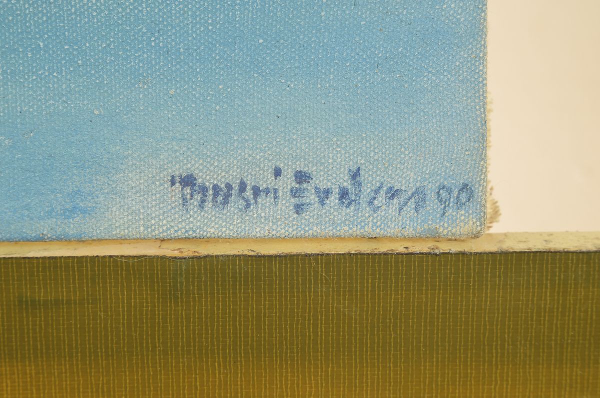 Detail a: Basri Erdem, zeitgen. zypriotischer Landschaftsmaler, Küstenlandschaft, Öl/LWd, rechts unten signiert und dat. 1990, ca. 35x50cm