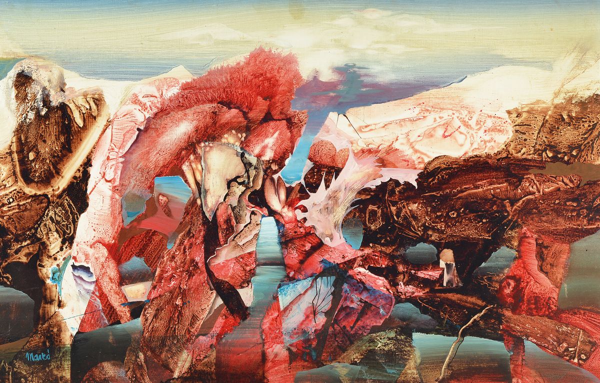 Erzsebet Marko, geb. 1948, Studium an der Akademie Budapest, hier: Strand, rückseitig so betitelt, Öl/Hartfaser, signiert, ca. 55x85cm, R.