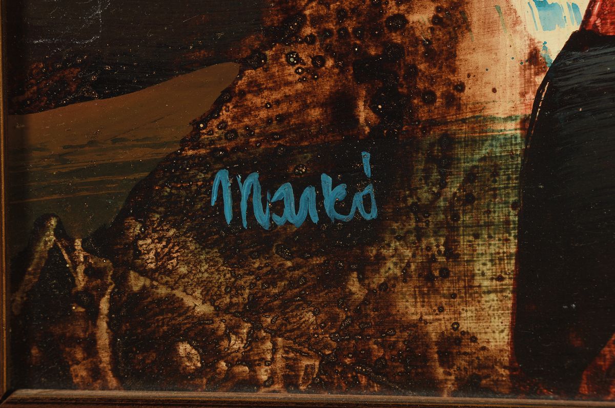 Detail a: Erzsebet Marko, geb. 1948, Studium an der Akademie Budapest, hier: Strand, rückseitig so betitelt, Öl/Hartfaser, signiert, ca. 55x85cm, R.