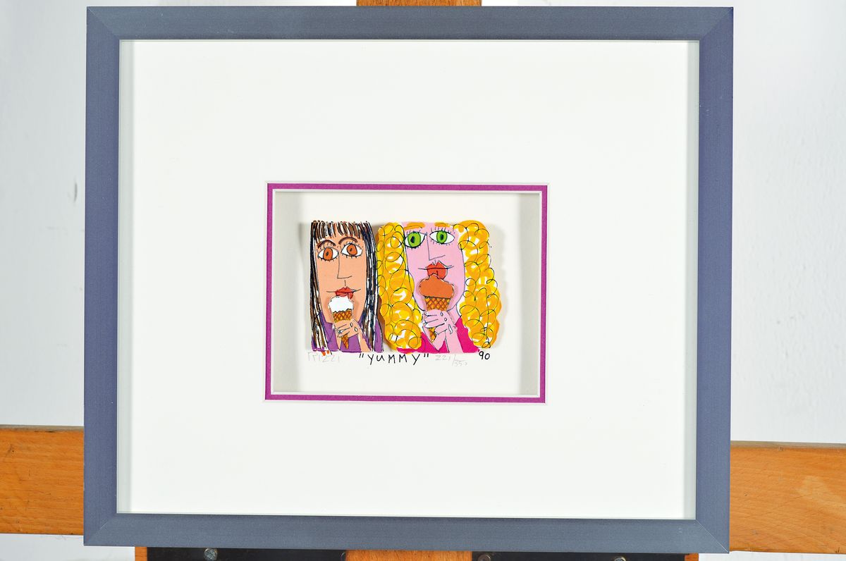 Detail k: James Rizzi, 1950-2011, Yummy, 3D -Lithographie, 1990, handsign., num. 221/350, Motiv 7,5x5,5 cm, Blattgr. 13,5x11,5 cm