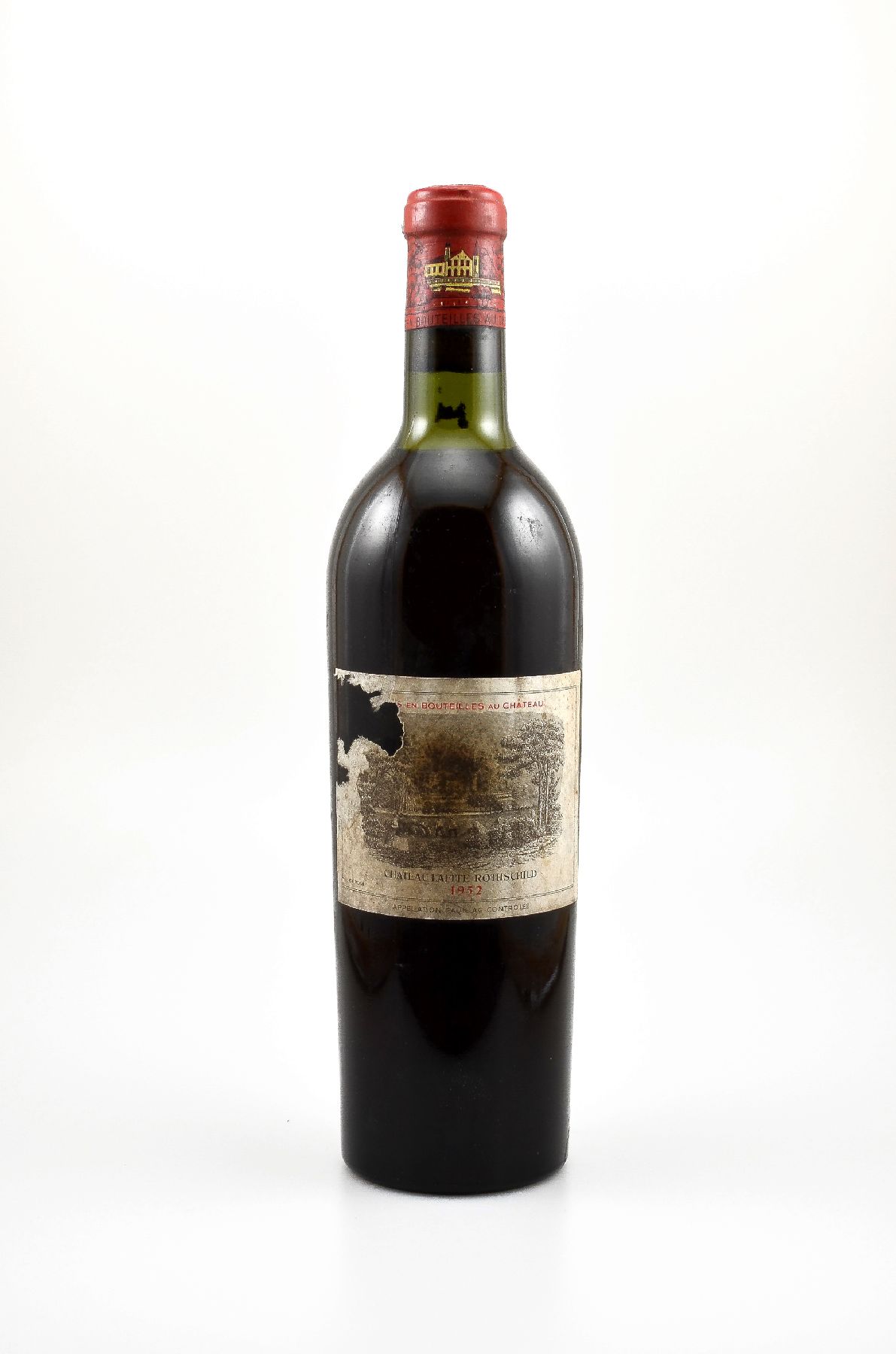 1 Flasche 1952 Chateau Lafite Rothschild, Pauillac, Premier Grand Cru Classe, Füllstand: ca. top shoulder, Etikett besch., Kapsel und Korken in ...