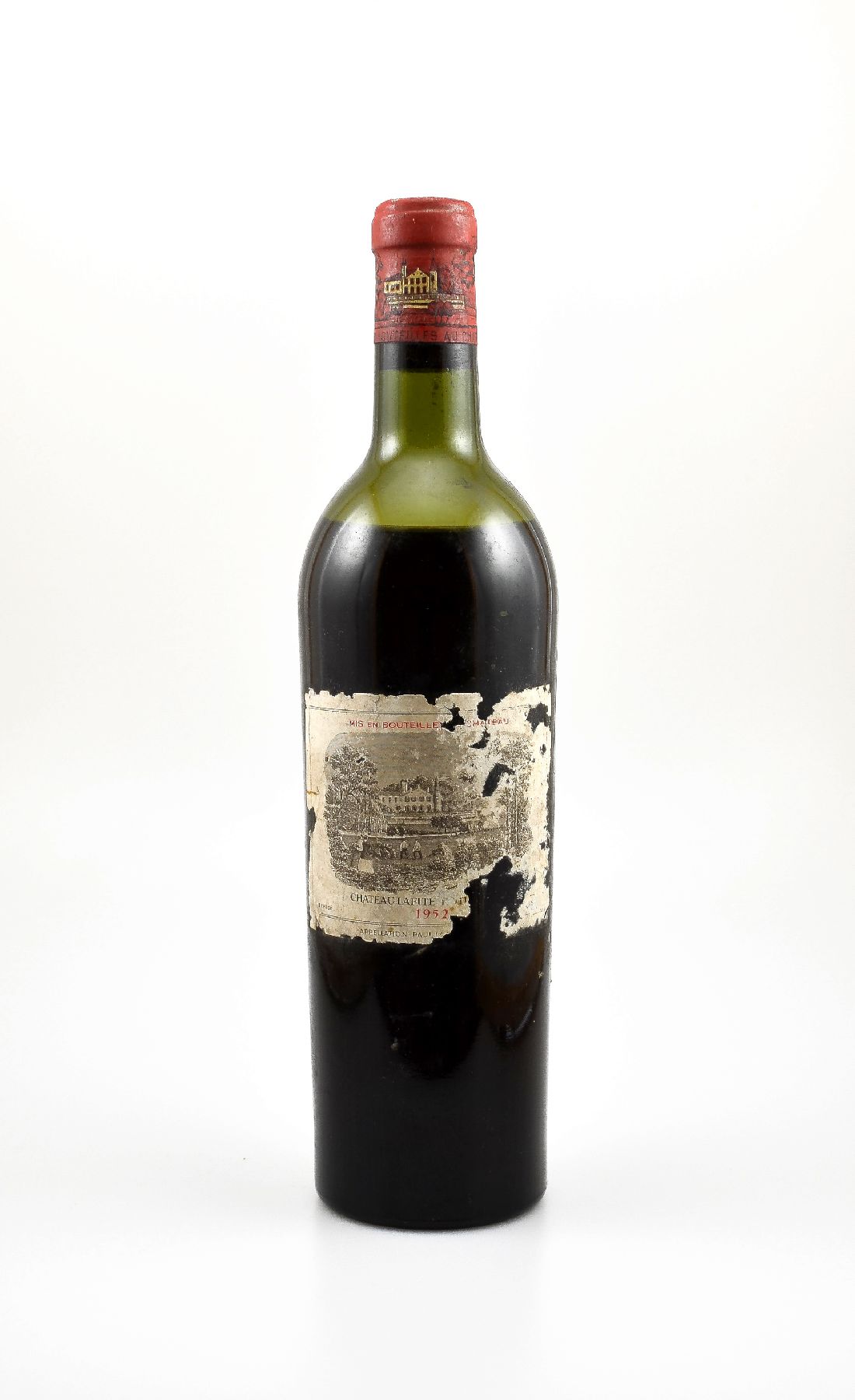 1 Flasche 1952 Chateau Lafite Rothschild, Pauillac, Premier Grand Cru Classe, Füllstand: ca. lower mid shoulder, Etikett besch., Kapsel und Korken ...