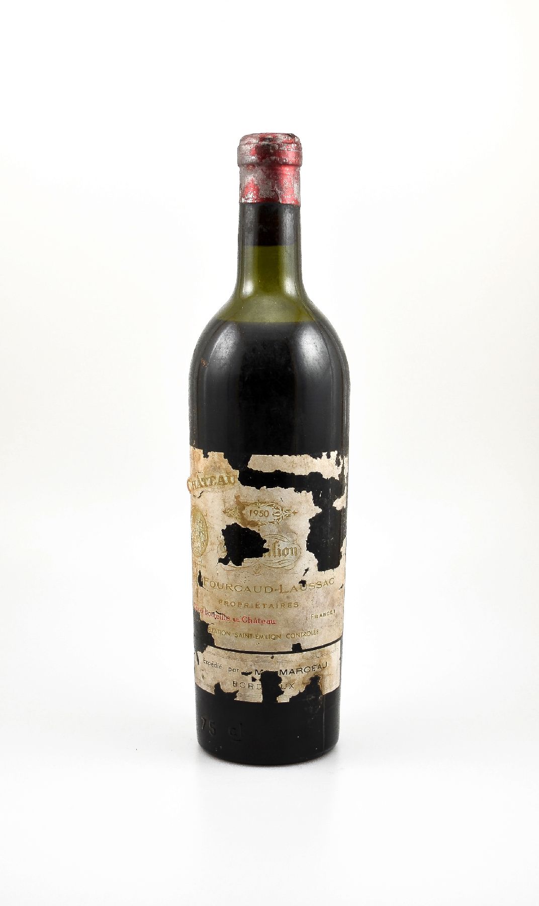 1 Flasche 1950 Chateau Cheval Blanc, Saint-Emilion, 1er Cru Classe, Füllstand: ca. upper mid shoulder, Etikett besch., Korken in einem gutem ...