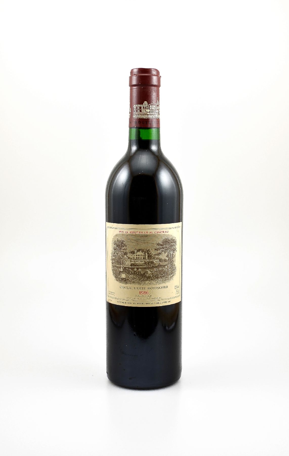1 Flasche 1986 Chateau Lafite Rothschild, Pauillac, Premier Grand Cru Classe, ca. 75 cl,12,5 % Vol., Füllstand: into neck, guter Erhaltungszustand, ...