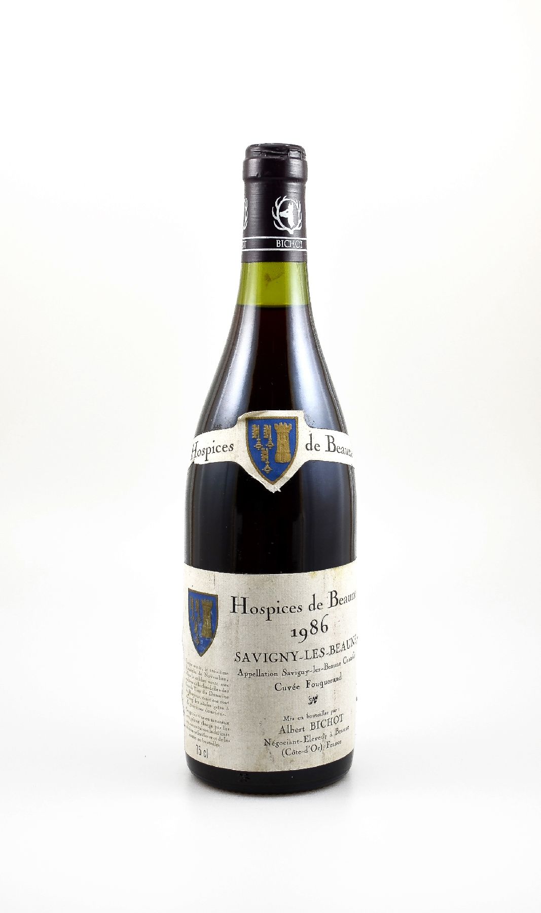 1 Flasche 1986 Hospices de Beaune, Savigny-Les-Beaune, Albert Bichot, Cote-D'Or, ca. 75 cl, Abstand zwischen Kapsel und Wein: ca. 1,5 cm, ...