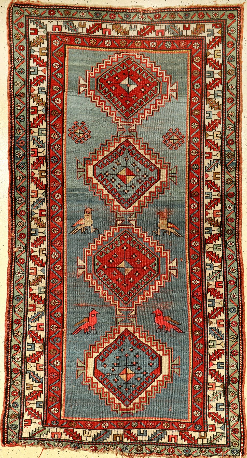 Karabagh alt, Kaukasus, um 1900/1910, Wolleauf Wolle, ca. 224 x 130 cm, EHZ: 4-5