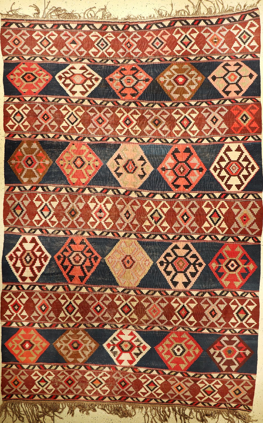 Azeri Kelim antik, Kaukasus, Ende 19.Jhd., Wolle auf Wolle, ca. 323 x 214 cm, EHZ: 3