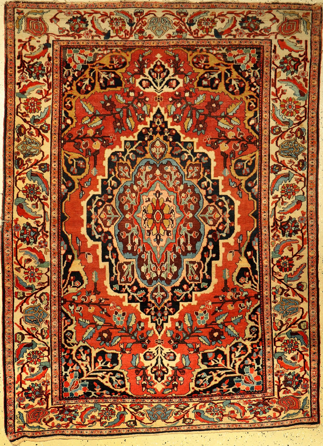 Farahan antik, Persien, 19.Jhd., Wolle auf Baumwolle, ca. 188 x 137 cm, selten, EHZ: 3-4,dekorativ