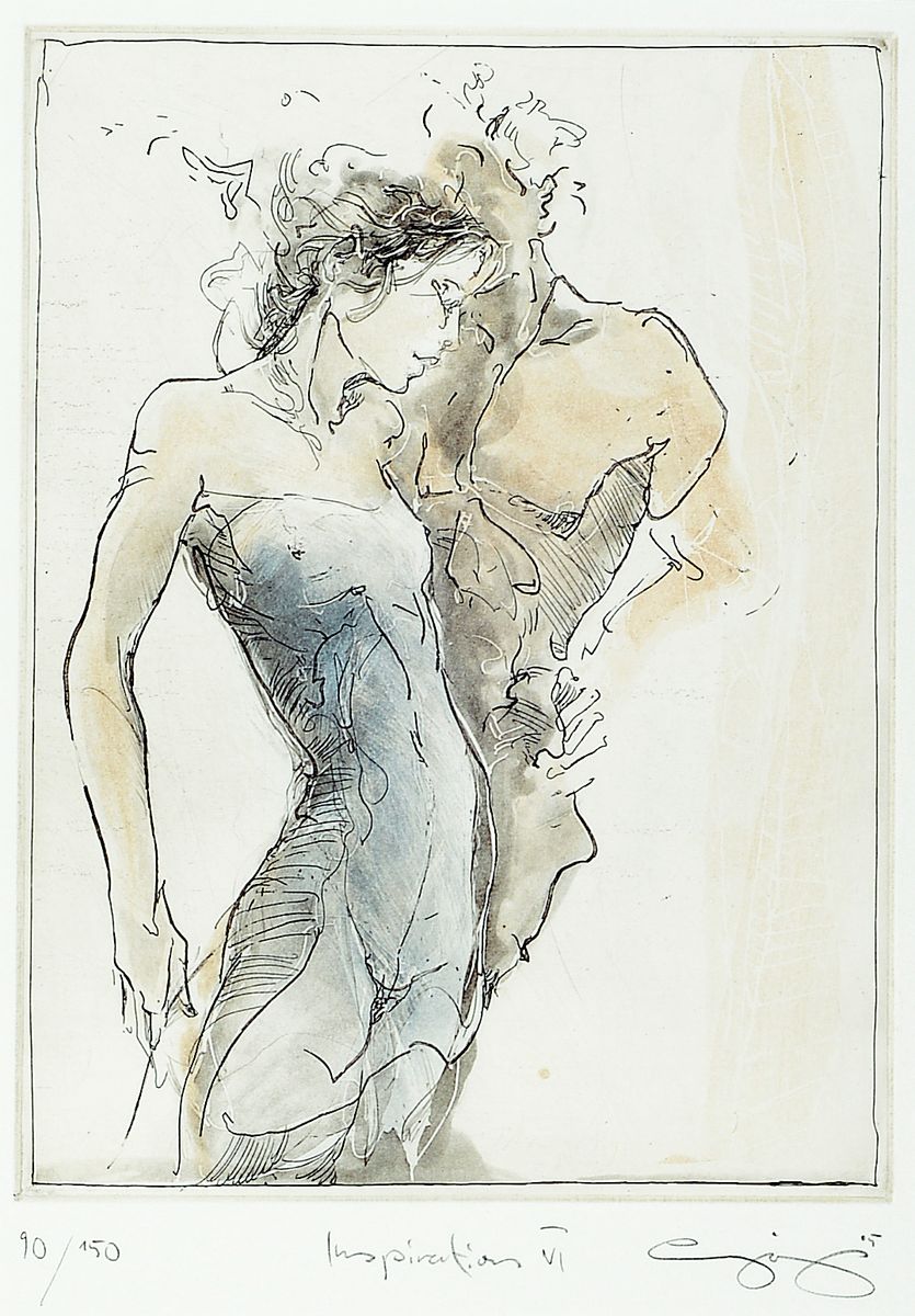 Detail a: Jürgen Görg, geb. 1951 Dernbach/Westerwald, drei Farbradierungen, drei Aktdarstellungen, alle drei num. und bezeichnet: Sitzende e.a. XVIII/XX, b. ...