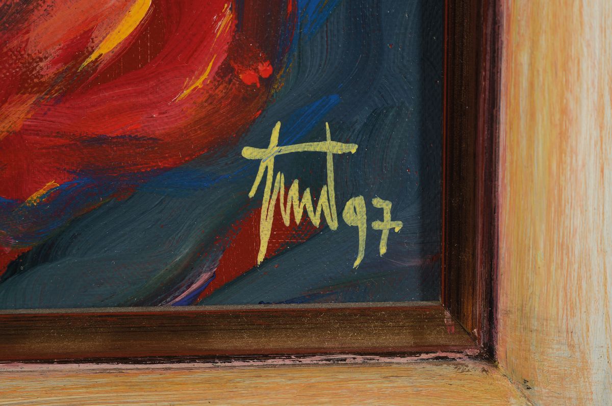 Detail a: Georg Günter Zeuner, 1923 Dresden -, 2011 Speyer, Bühnentanz, Acryl/Leinwand, signiert und dat. 1997, ca. 30 x 23 cm, Rahmen, 44 x 38 cm, verso ...