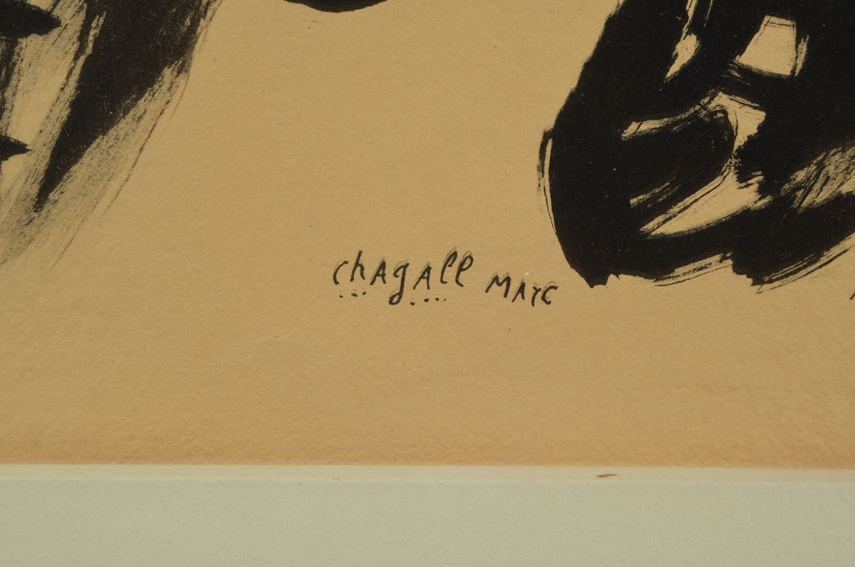 Detail a: Marc Chagall,1887-1985, aus der Serie Couleur Amour, eine von 13 Lithographien, in der Platte signiert und dat. 1957, ca. 47 x 32 cm, unter Glas, ...