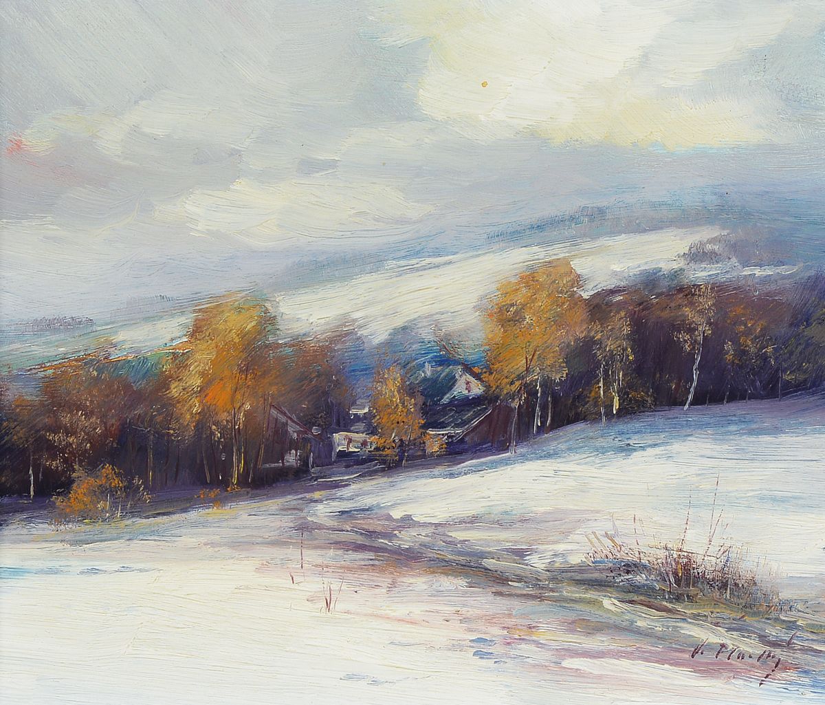 Vladimir Plachy, geb. 1956, drei Gemälde, Sommer- und Winterlandschaften, verso bezeichnet und dort dat. 1989 und 1990 alle vorderseitig signiert, ...