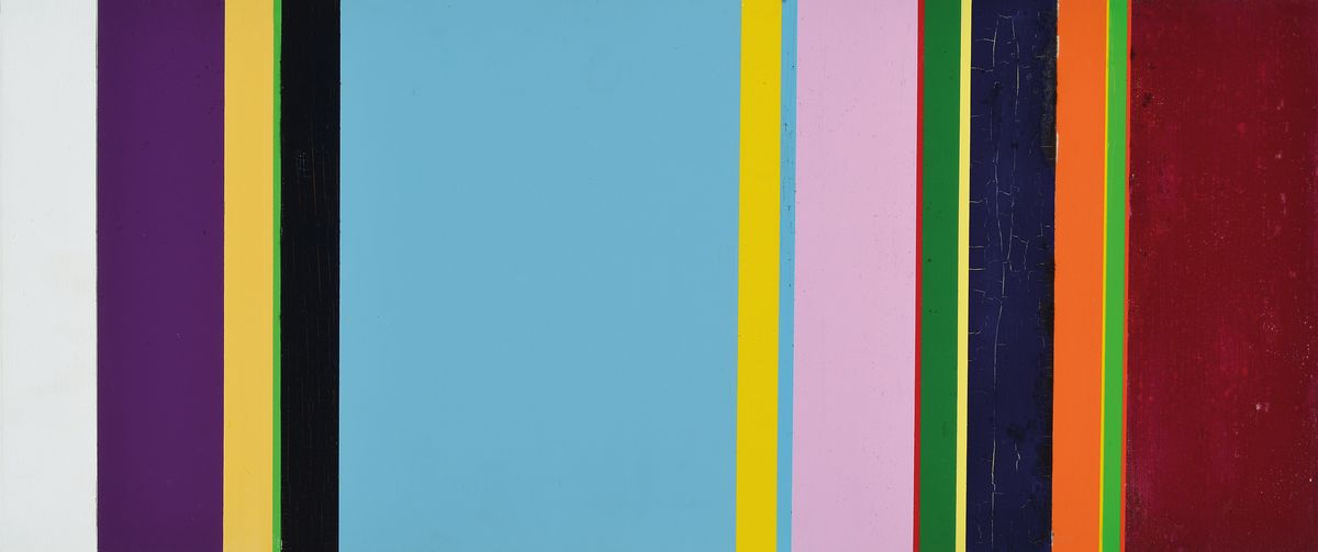 Nicholas Bodde, geb. 1962, Acryl/Aluminiumplatte, verso bezeichnet No. 52und signiert, o.T. 2000, ca. 70 x 29.5 cm leichte Gebrauchsspuren