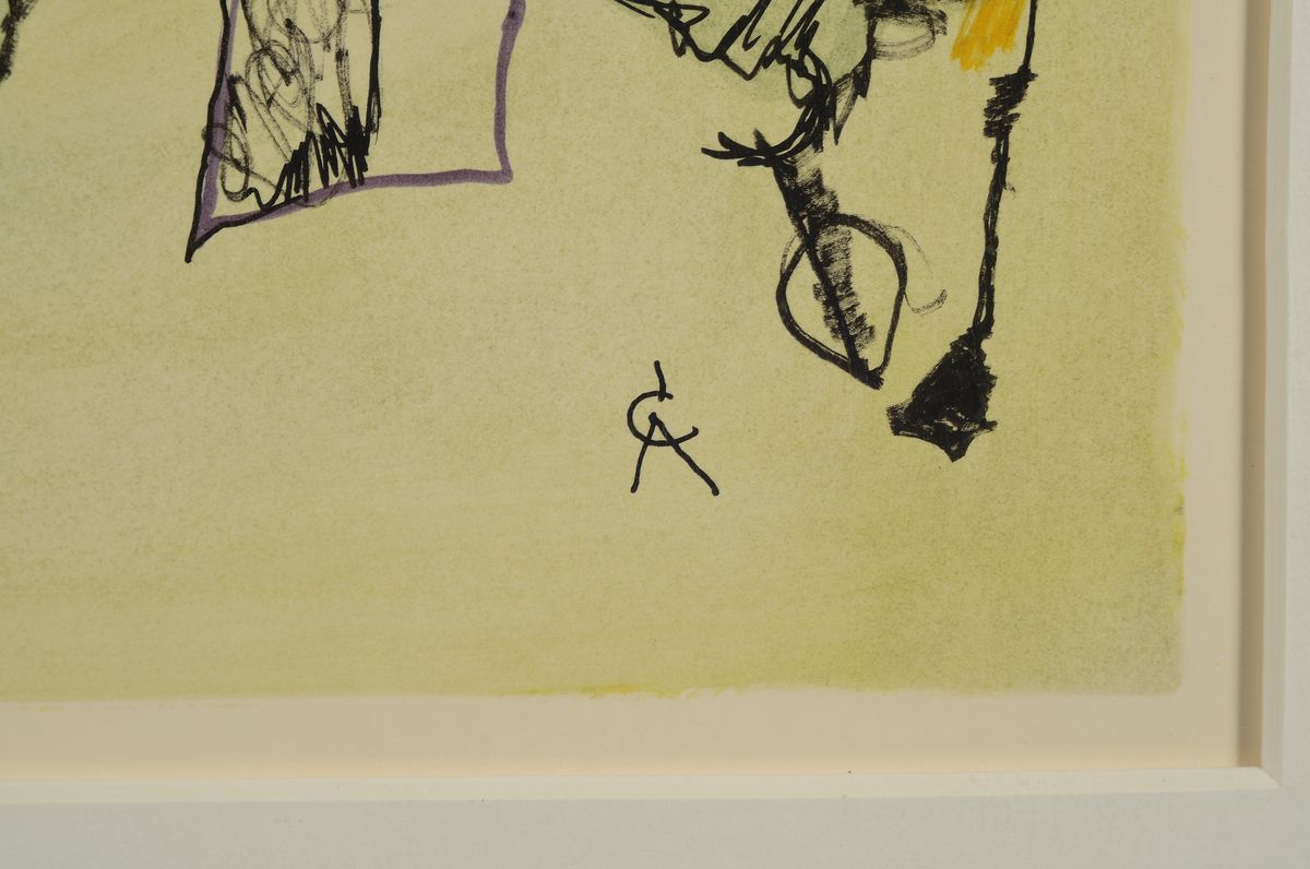 Detail b: Rolf Cavael, 1898 Königsberg - 1979 München, Mischtechnik, monogrammiert, 33 x 28 cm, unter Glas, Rahmen, PP., ca. 51 x 44 cm, dazu Buch Auf den ...
