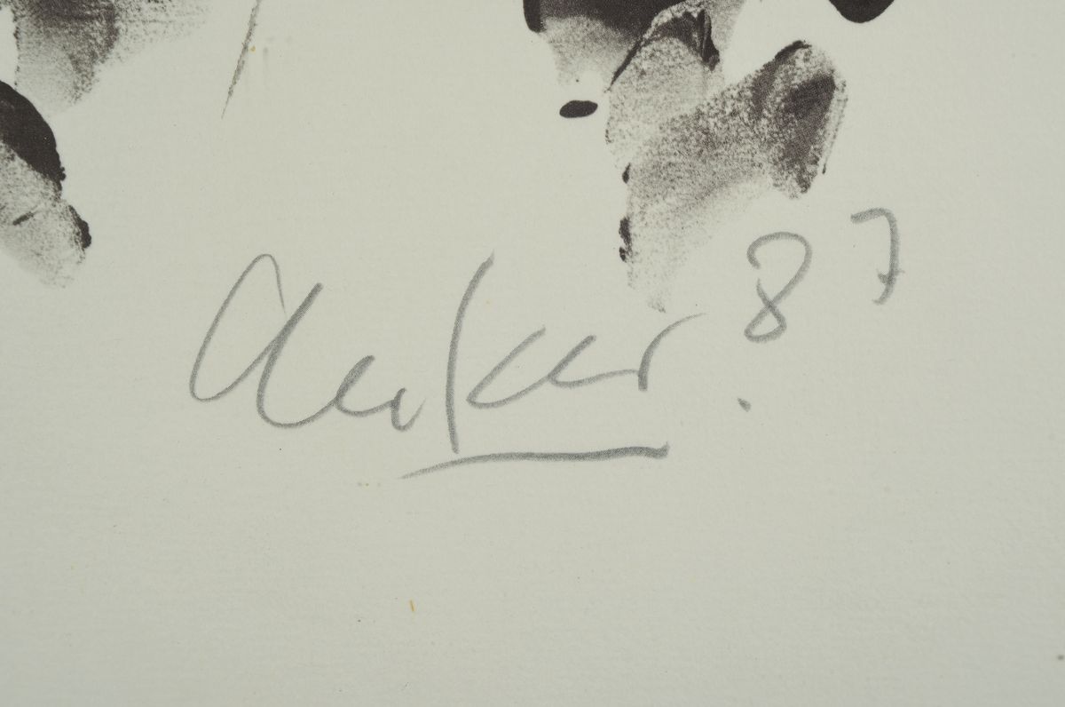 Detail a: Günther Uecker, geb. 1930, Litho, Nagelbild, signiert und dat. 87, ca. 30 x 22 cm, unter Glas, Rahmen: 32 x 23.5 cm