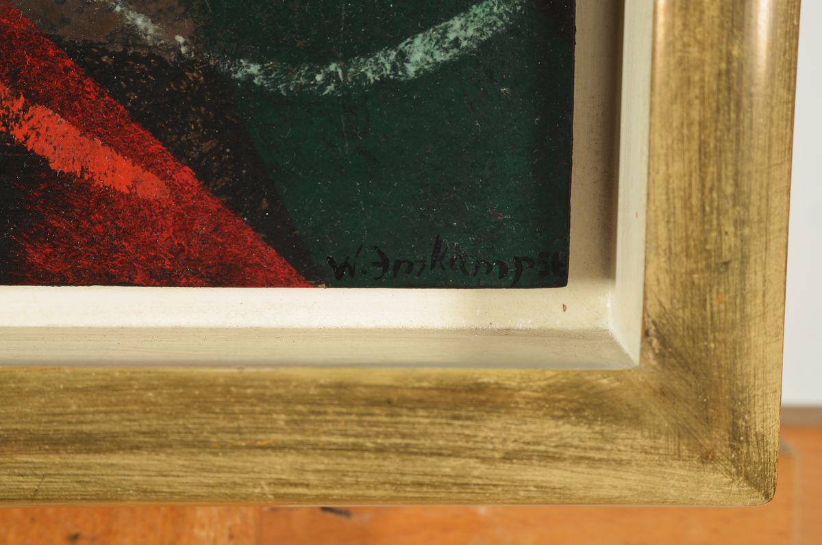 Detail c: Wilhelm Imkamp, 1906 Münster - 1990 Stuttgart, zwei Pendants, re. u. signiert und dat. 56, ca. 13.5 x 15 cm, aufwendiger Galerierahmen ca. 19.5 x ...