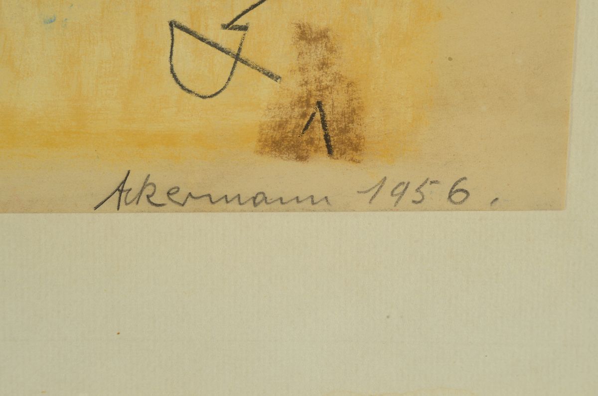 Detail a: Max Ackermann, 1887 - 1975, Mischtechnik, Bleistift- und Buntstift und Kreide, auf Papier, handsigniert, verso mit Bleistift bez. MAX9167, ca. 10 x ...
