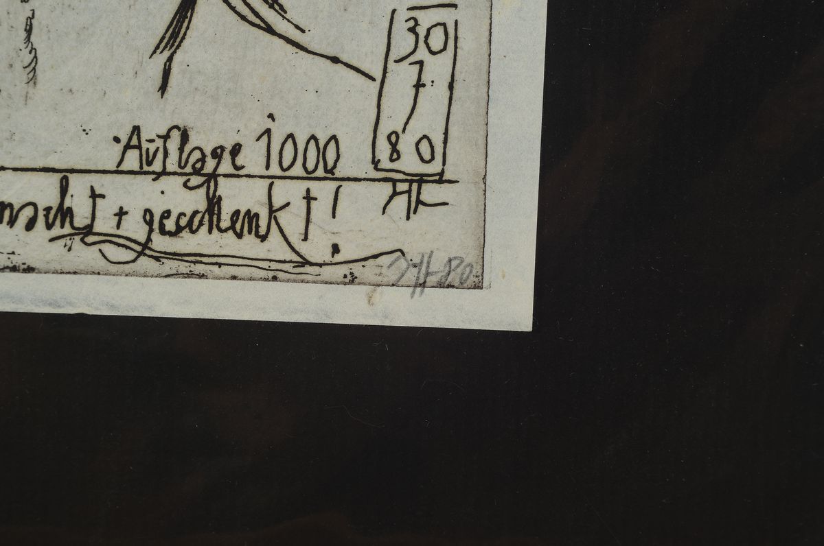 Detail a: Horst Janssen, 1929-1995, von Kralle verlangt, Radierung von 1980, Auflage 1000 Exempl., ca. 31x22cm