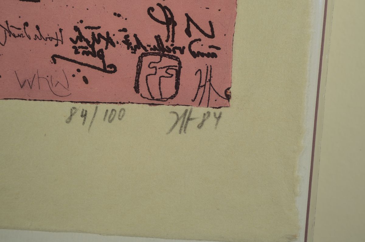 Detail a: Horst Janssen, 1929-1995, Blüte, Radierung von 1984, signiert und num. 84/100, ca. 23x23cm