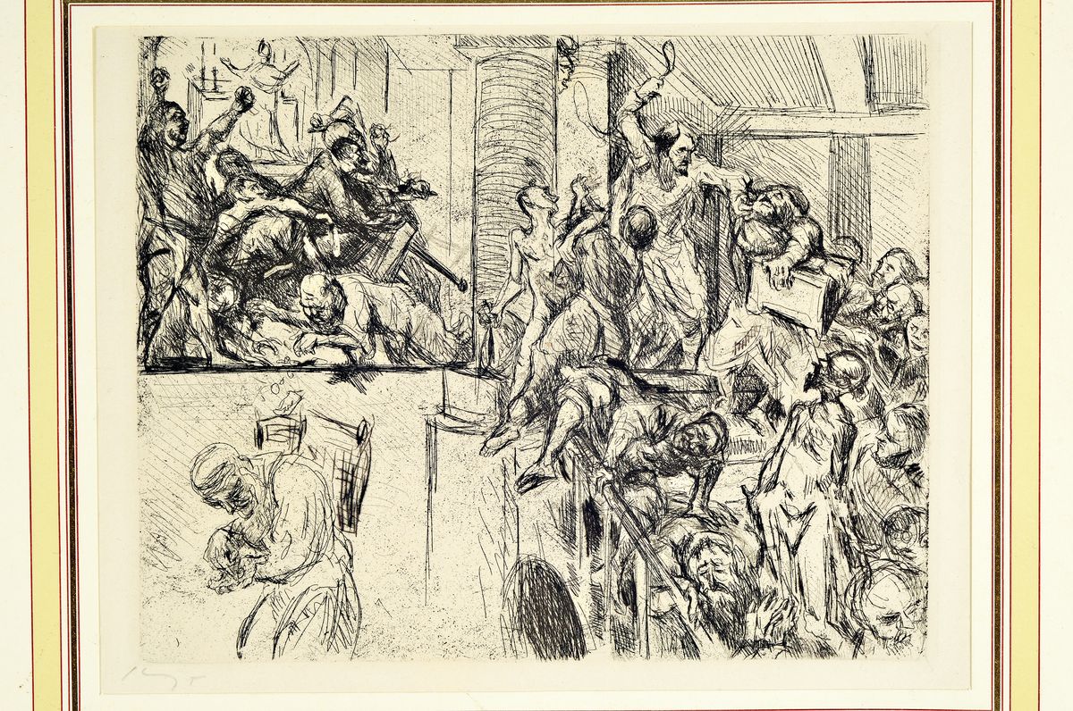 Detail k: Max Slevogt, 1868-1932, Radierung, handsigniert, ca. 16x20cm