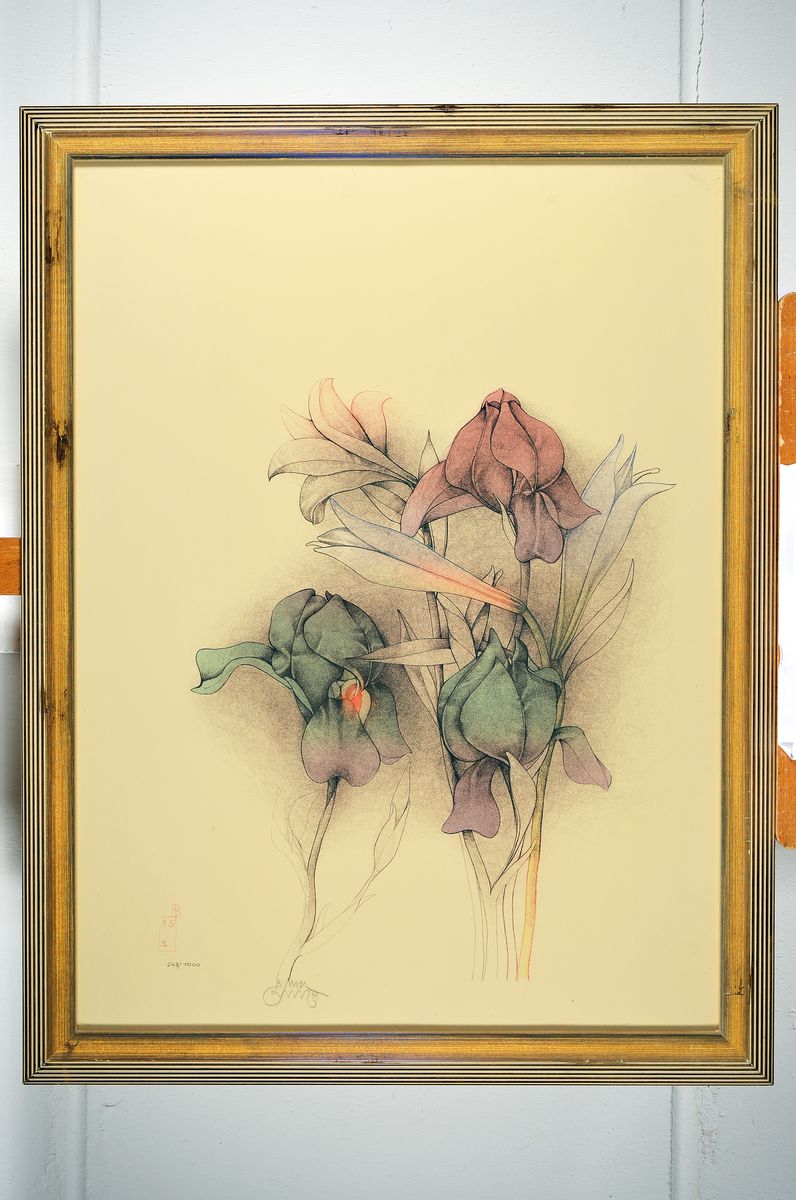 Detail k: Bruno Bruni, geb. 1935 Gradara/Italien, Mazzo di fiori, Farblithographie von 1985, handsigniert und num. 243/1000, ca. 80x60cm, u.Gl., R.