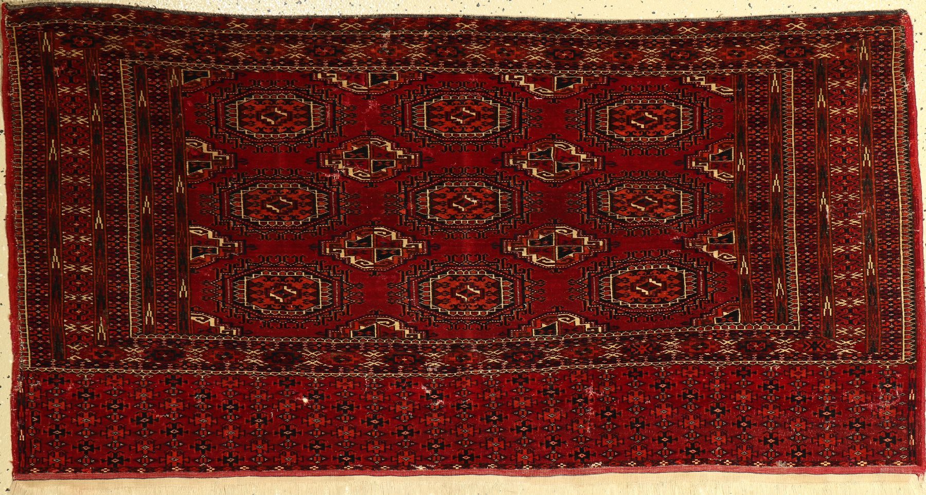 Tekke Tschowal antik, Turkmenistan, um 1900, Wolle auf Wolle, ca. 145 x 72 cm, EHZ: 4