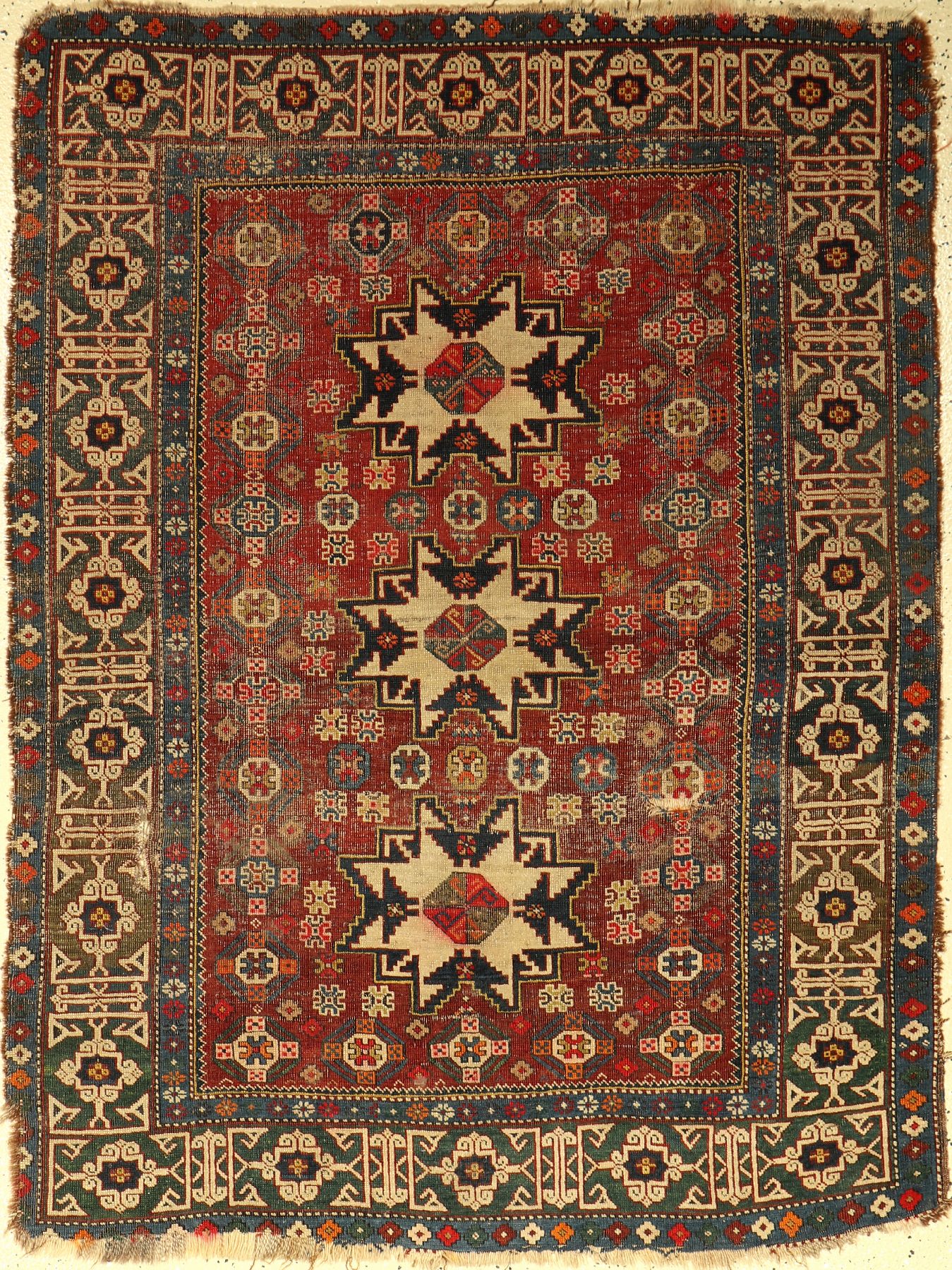 Lesghi antik, Kaukasus, 19.Jhd., Wolle auf Wolle, ca. 145 x 110 cm, EHZ: 5