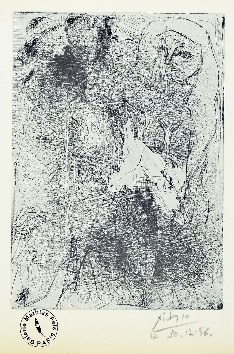 Pablo Picasso, 1881-1973, Offsetdruck, rechts unten signiert und dat. le 30.12.56, links unten Stempel der Galerie Mathias Fels Paris, ca. 22x16cm, ...