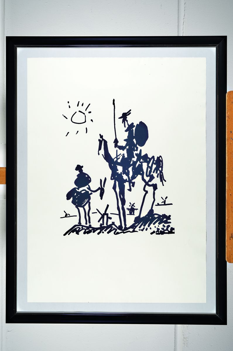 Detail k: Pablo Picasso, 1881-1973, Don Quichotte y Sancho Pansa, Siebdruck, Edition The Art World Collection 1999, limitiert, hier Nr. 3/50, ca. 73x53cm, ...
