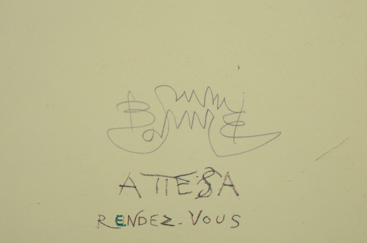 Detail a: Bruno Bruni, geb. 1935 Gradara/Italien, Attessa, Farblithographie von 1980, handsign., ca. 68x42cm, num. 14/150, R. ca. 69x55cm