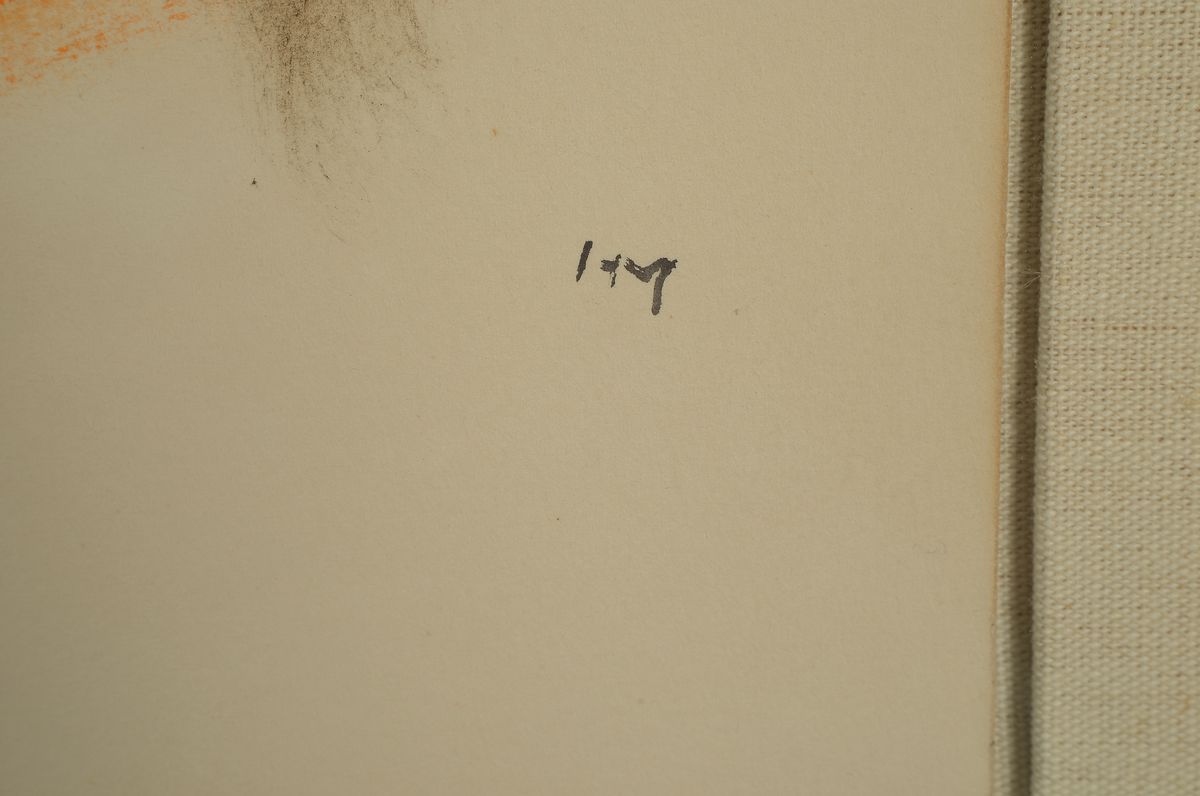 Detail a: Henri Michaux ,1899-1984, Aquarell und Acryl auf Papier, unten rechts handsigniert, aus dem Jahr 1978, Provenienz Galerie Pudelko (verso mit Etikett, ...