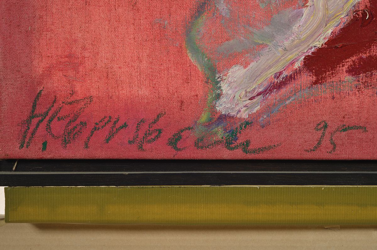 Detail a: Hartwig Ebersbach, geb. 1940, Öl/Lwd., signiert, von 1994/95, es ist rückseitig auf einem Etikett handsigniert dat., betitelt und bez. ...