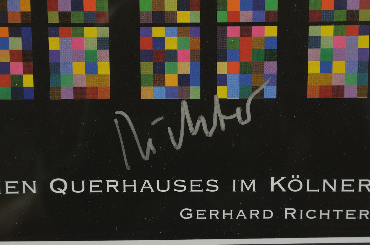 Detail a: Gerhard Richter, geb. 1932, "Domfenster" (Köln), handsigniert, Hrsg. Kölner Dom, nur wenige handsignierte Exemplare, Blattgröße 100 x ...