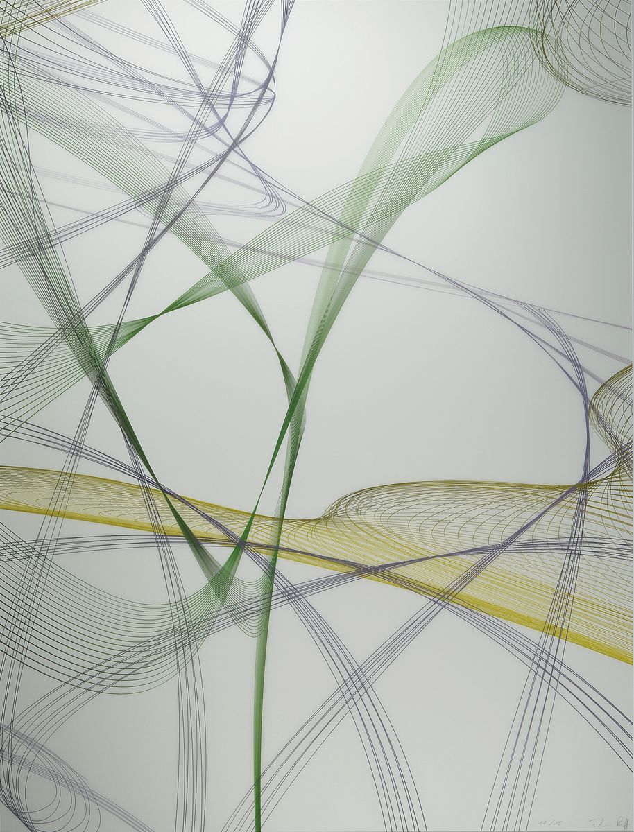 Thomas Ruff, geb. 1958, Zycles, Ditoneprint auf transparenter Polyester Folie, handsigniert und num. 11/15 von 2014, Blattgr. 100 x 80 cm, Rahmen 130 ...
