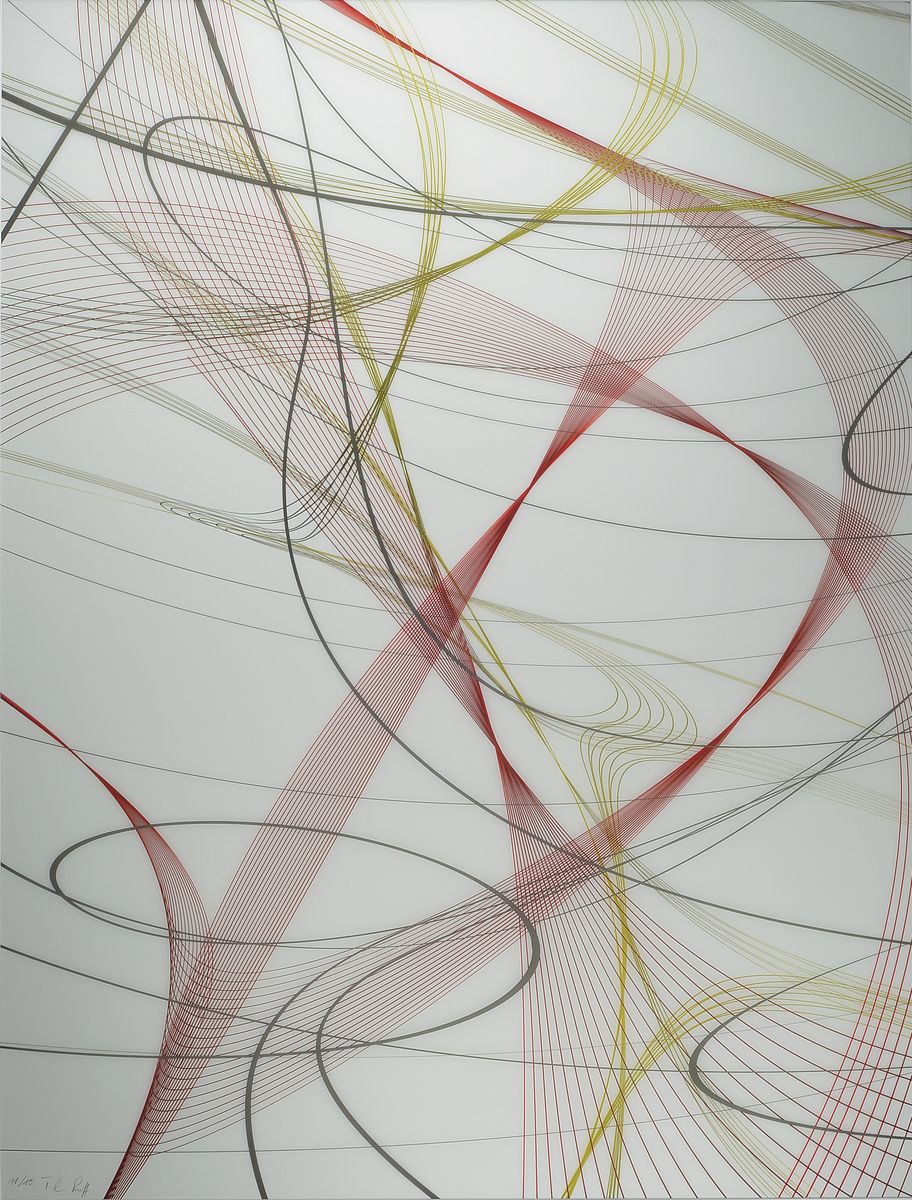 Thomas Ruff, geb. 1958, Zycles, Ditoneprint auf transparenter Polyester Folie, handsigniert und num. 11/15 von 2014, Blattgr. 100 x 80 cm, Rahmen 130 ...