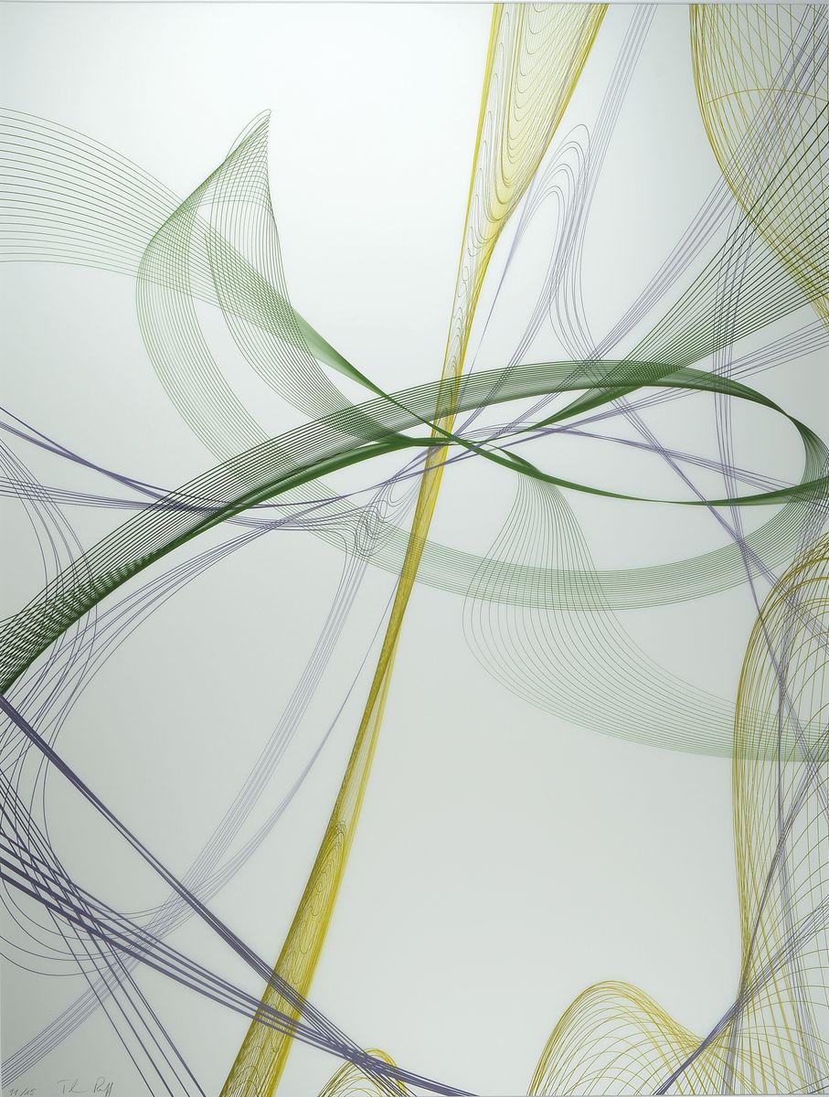 Thomas Ruff, geb. 1958, Zycles, Ditoneprint auf transparenter Polyester Folie, handsigniert und num. 11/15 von 2014, Blattgr. 100x 80 cm, Rahmen 130 ...
