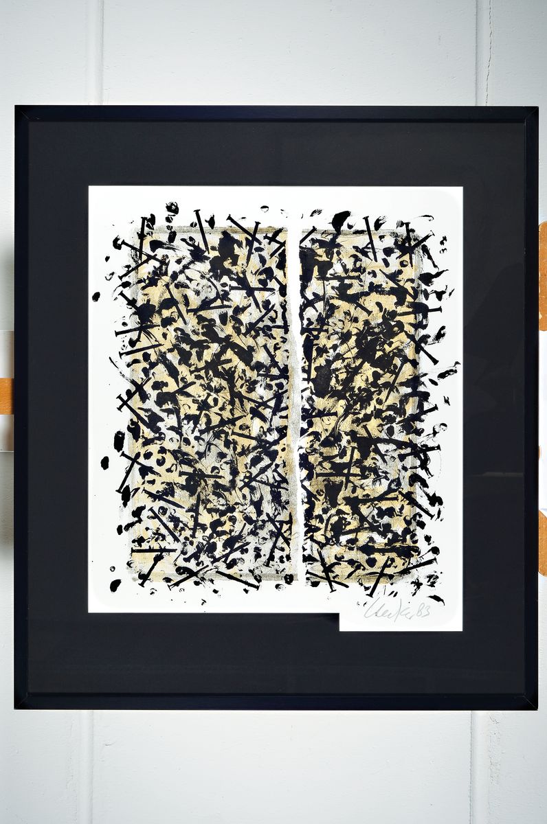 Detail k: Günther Uecker, geb. 1930, Nagelbild, Lithographie, handsigniert, Blattmaß: 84 x 59.5 cm, Rahmen: 85 x 72.5 cm