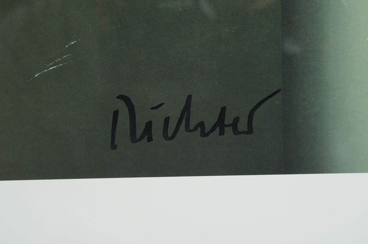 Detail a: Gerhard Richter, geb. 1932, Offset auf dünnem Karton, matt glänzender Karton, "2 Kerzen", 1982, handsigniert, Blattgr. 61 x 67 cm, Rahmen ...