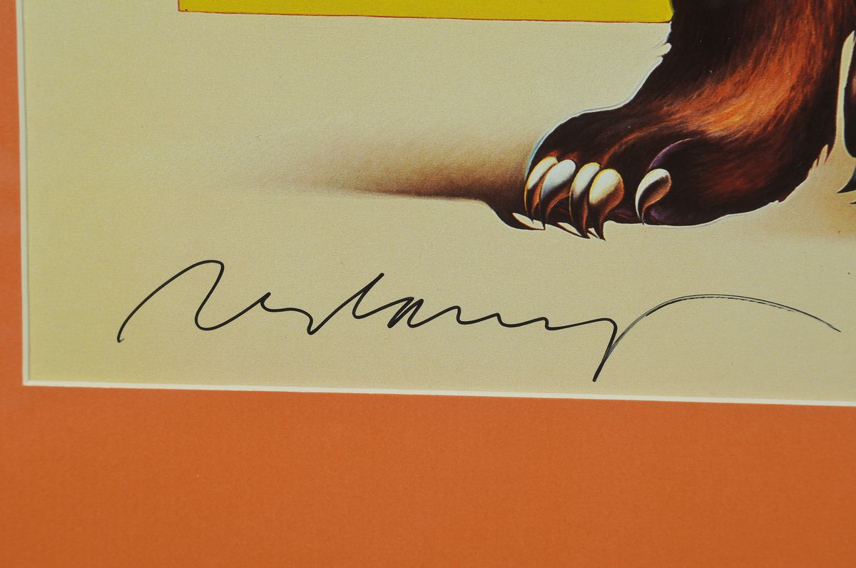 Detail a: Mel Ramos,1935-2018, Farboffset auf Papier, "Browned Bear", handsigniert, von 2003, ca. 43 x 39 cm, Rahmen 67 x 57 cm